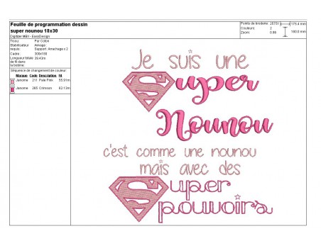 Motif de broderie super nounou