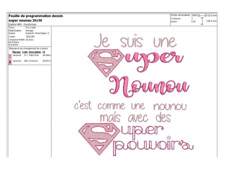 Motif de broderie super nounou