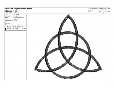 Motif de broderie machine triquetra