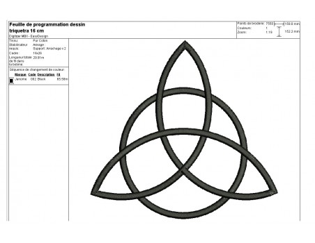 Motif de broderie machine triquetra