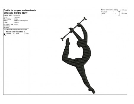 Instant download machine embroidery Silhouette dancer