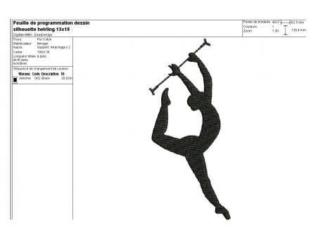 Instant download machine embroidery Silhouette dancer