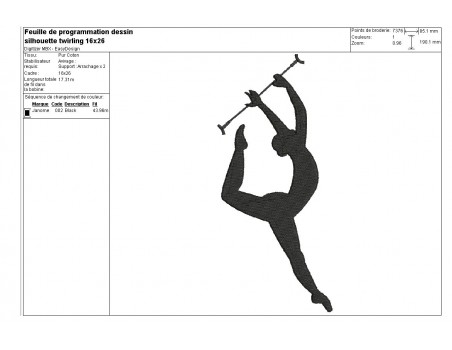 Instant download machine embroidery Silhouette dancer