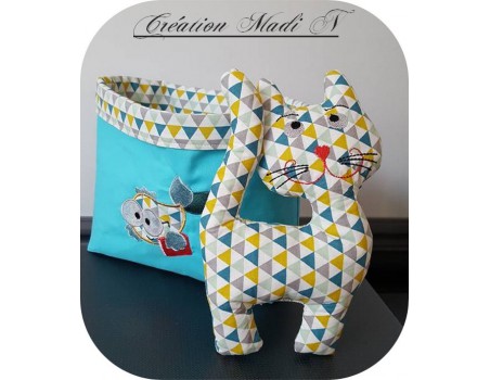 Motif de broderie machine doudou chat ITH