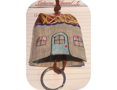 machine embroidery design  owl key holder  ITH