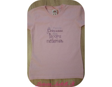 Motif de broderie machine texte humour petite princesse