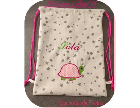 Motif de broderie machine tortue appliquée