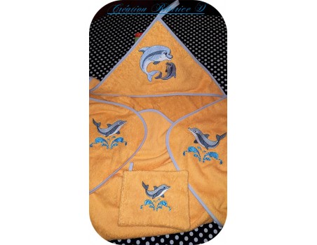 Motif de broderie machine dauphins