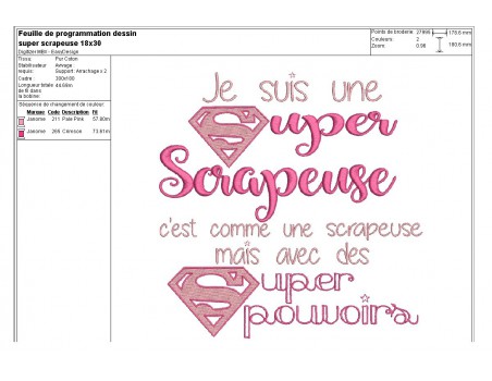 Motif de broderie super scrappeuse