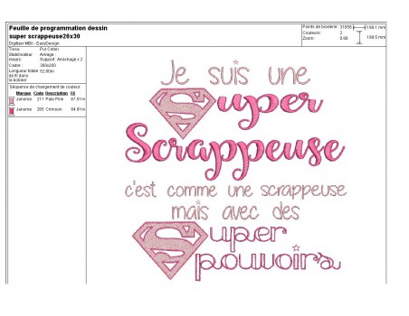 Motif de broderie super scrappeuse