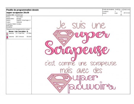 Motif de broderie super scrappeuse