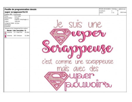 Motif de broderie super scrappeuse