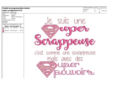 Motif de broderie super scrappeuse