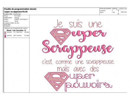 Motif de broderie super scrappeuse