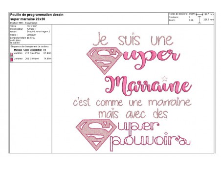 Motif de broderie super marraine