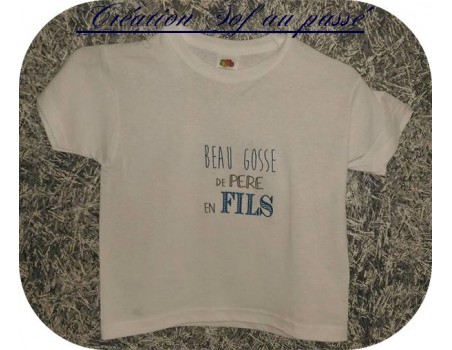 Motif de broderie machine  beau gosse