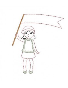 Petite fille au drapeau