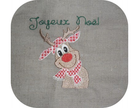 Motif de broderie machine petit cerf de noël