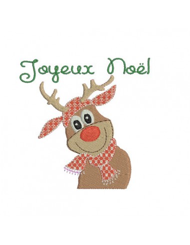 Motif de broderie machine petit cerf de noël