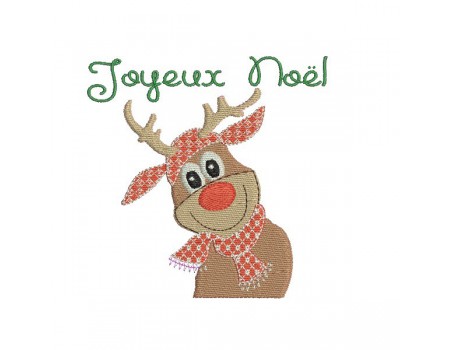 Motif de broderie machine petit cerf de noël