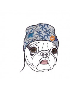 Motif de broderie machine carlin avec son bonnet