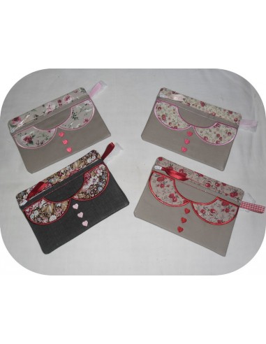 Motif de broderie machine ITH trousse col claudine