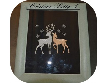 Motif de broderie machine cerf et biche