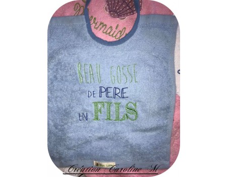 Motif de broderie machine  beau gosse