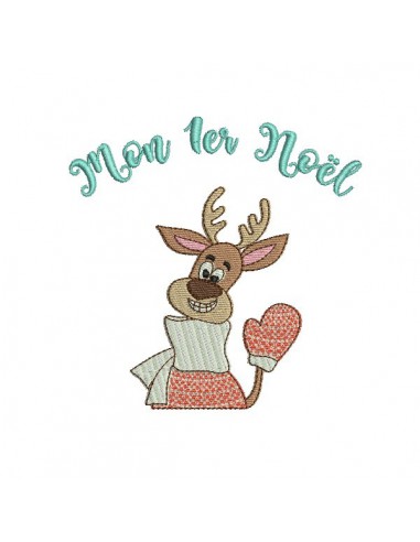 Instant download machine embroidery design christmas deer