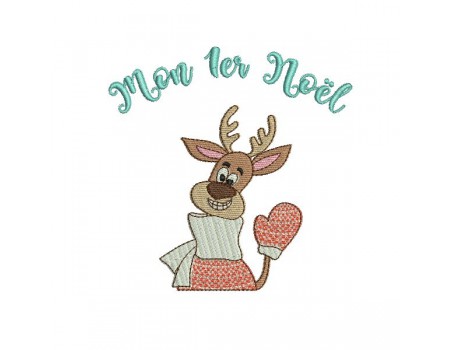 Instant download machine embroidery design christmas deer