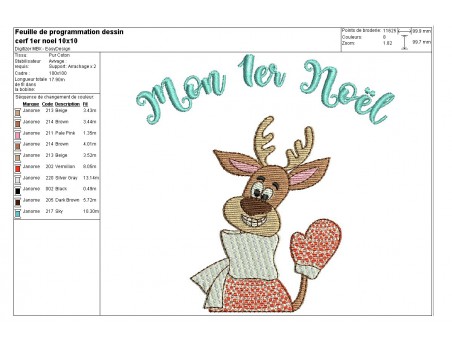 Instant download machine embroidery design christmas deer