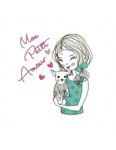 Instant download machine embroidery design girls friends