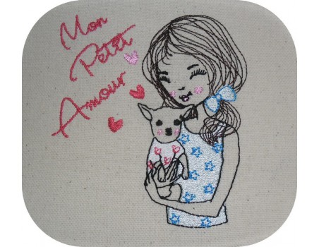 Instant download machine embroidery design girls friends