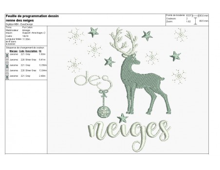 Instant download machine embroidery design deer my first christmas