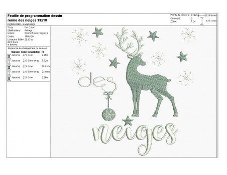 Instant download machine embroidery design deer my first christmas