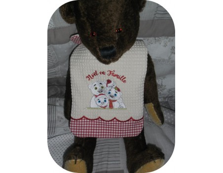 Motif de broderie machine famille ours noël en famille