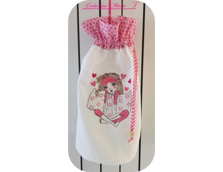 Instant download machine embroidery design girl makeup