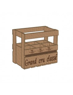Motif de broderie machine  caisse de vin