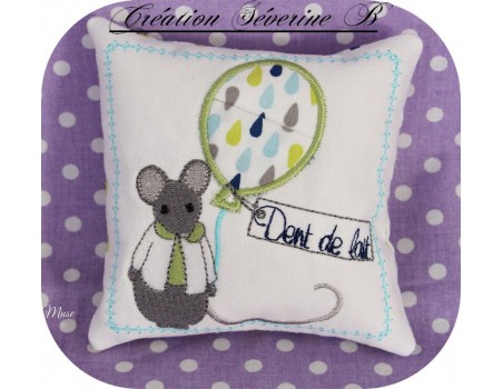 Motif de broderie machine souris dent de lait