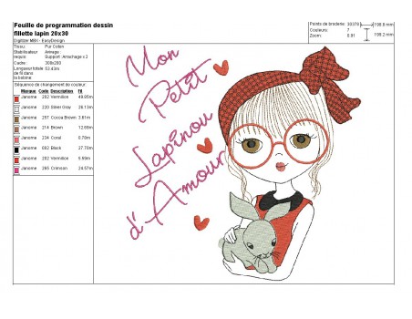 Instant download machine embroidery design girl with her cat