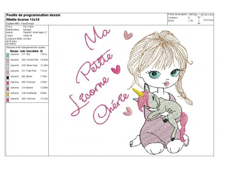 Instant download machine embroidery design girl with her rabbit