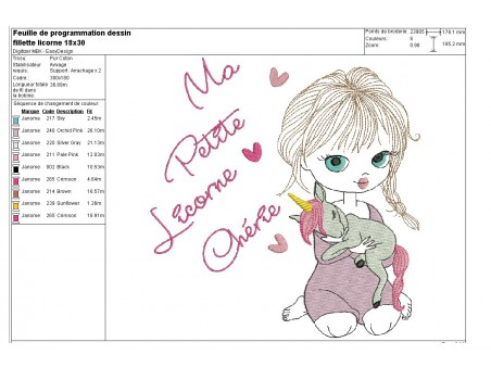 Instant download machine embroidery design girl with her rabbit