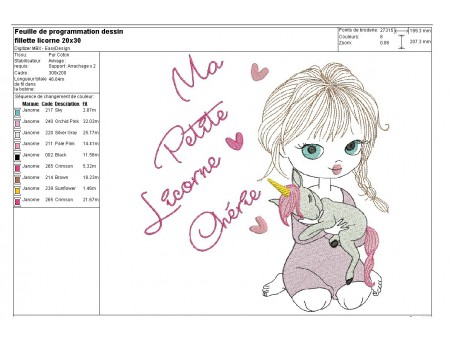 Instant download machine embroidery design girl with her rabbit