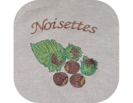 Motif de broderie machine  noisettes