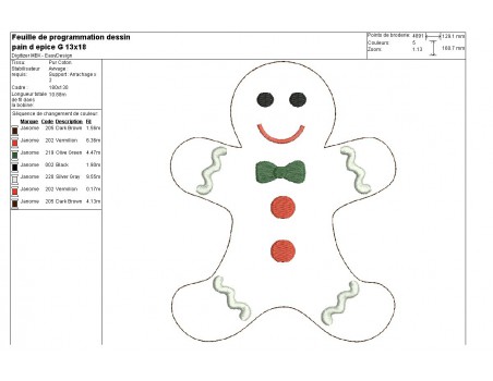 Instant download machine embroidery  gingerbread