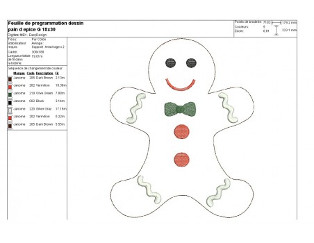 Instant download machine embroidery  gingerbread