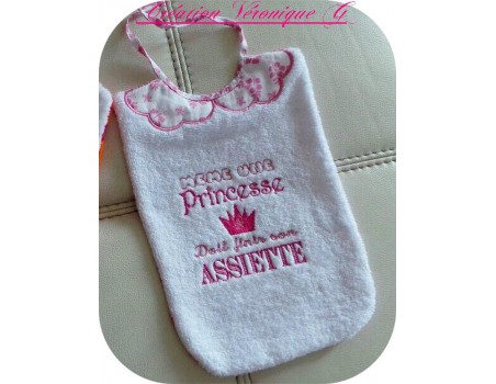 Motif de broderie machine texte humour  princesse