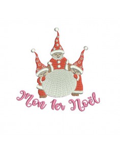 Instant download machine embroidery design christmas family bears