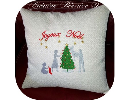 Motif de broderie machine famille à noël