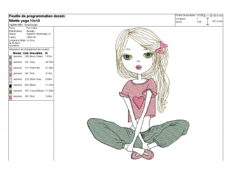 Instant download machine embroidery design girl with her unicorn